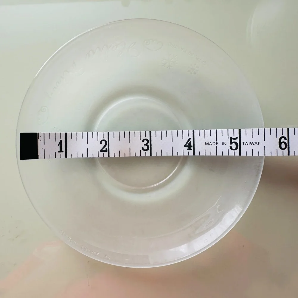 Vintage Hello Kitty Sanrio‎ Tea Cup Saucer Frosted Glass 90s